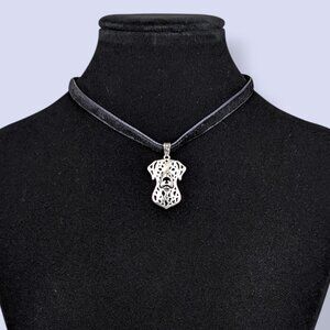 (2/$20) Black Choker with Dog Cut Out Pendant